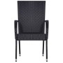 Sedie da Esterno Impilabili 6 pz in Polyrattan Nere