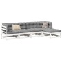 Set Salotto da Giardino 5 pz Bianco in Legno Massello di Pino