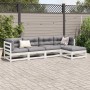 Set Salotto da Giardino 5 pz Bianco in Legno Massello di Pino