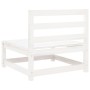 Set Salotto da Giardino 5 pz Bianco in Legno Massello di Pino