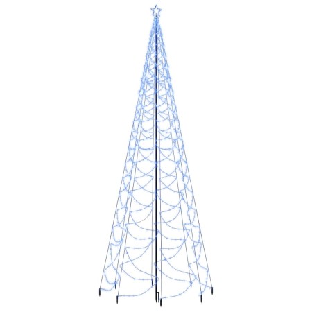 Albero di Natale con Palo in Metallo 500 LED Blu 5 m