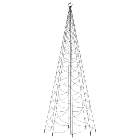 Albero di Natale con Palo in Metallo 500 LED Blu 5 m