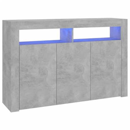 Credenza con Luci LED Grigio Cemento 115,5x30x75 cm