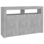 Credenza con Luci LED Grigio Cemento 115,5x30x75 cm