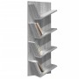 Libreria a Parete a 4 Ripiani Grigio Sonoma 33x16x90 cm