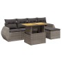 Set Divano da Giardino 6 pz con Cuscini Grigio in Polyrattan