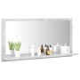 Specchio da Bagno Grigio Cemento 80x10,5x37cm Legno Multistrato