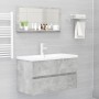 Specchio da Bagno Grigio Cemento 80x10,5x37cm Legno Multistrato