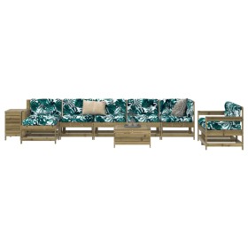 Set Divani da Giardino 10 pz in Legno Impregnato di Pino