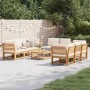 Set Salotto Giardino 9 pz con Cuscini Legno Massello di Acacia