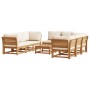 Set Salotto Giardino 9 pz con Cuscini Legno Massello di Acacia