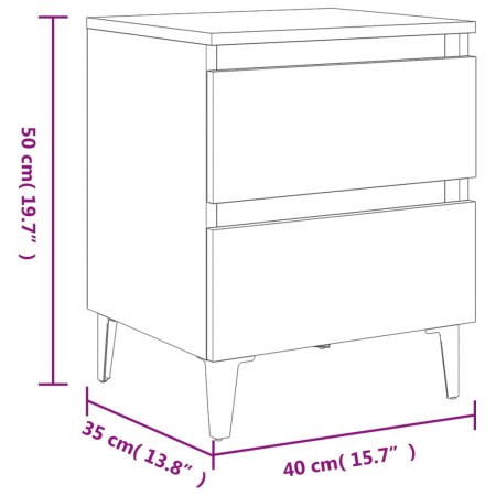 Comodini 2pz Rovere Sonoma 40x35x50 cm in Legno Multistrato