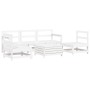 Set Divani da Giardino 6 pz Bianco in Legno Massello di Pino