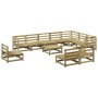 Set Divani da Giardino 11 pz in Legno Impregnato di Pino