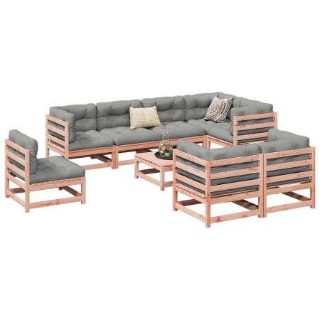 Set Divani da Giardino 9 pz in Legno Massello Abete Douglas