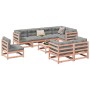 Set Divani da Giardino 9 pz in Legno Massello Abete Douglas