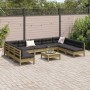 Set Divani Giardino 10 pz con Cuscini Legno Impregnato di Pino