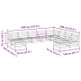 Set Divani da Giardino 10 pz Marrone Cera Legno Massello Pino