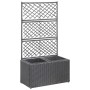 Letto Rialzato a Traliccio 2 Vasi 58x30x107 cm Polyrattan Nero