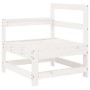 Set Divani da Giardino 3 pz Bianco in Legno Massello di Pino