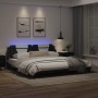 Giroletto con Luci LED Nero e Bianco 200x200 cm in Similpelle