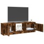 Mobile Porta TV con Luci LED Rovere Fumo 120x30x35,5 cm