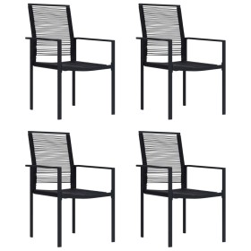 Sedie da Giardino 4 pz in Rattan Nero