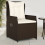 Sedie da Giardino Reclinabili 2 pz Marrone Polyrattan