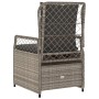 Sedie da Giardino Reclinabili 2 pz Grigio Chiaro Polyrattan