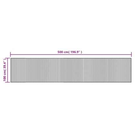 Tappeto Rettangolare Marrone Scuro 100x500 cm in Bambù