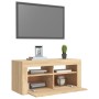 Mobile Porta TV con Luci LED Rovere Sonoma 90x35x40 cm