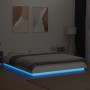 Giroletto con Luci LED Bianco 160x200 cm in Legno Multistrato