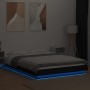 Giroletto con Luci LED Nero 140x200 cm in Legno Multistrato