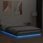 Giroletto Luci LED Grigio Cemento 140x200 cm Legno Multistrato