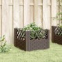 Fioriera da Giardino con Picchetti Marrone 43,5x43,5x43,5 cm PP