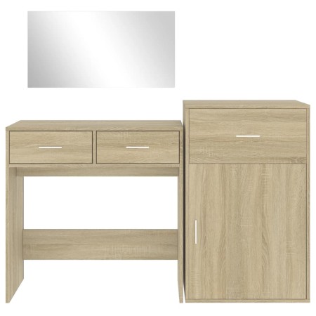 Set da Toeletta 3 pz Rovere Sonoma in Legno Multistrato