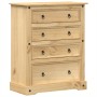 Cassettiera Corona 92x48x120 cm in Legno Massello di Pino