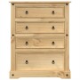 Cassettiera Corona 92x48x120 cm in Legno Massello di Pino