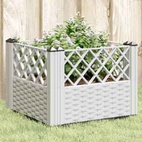 Fioriera da Giardino con Picchetti Bianca 43,5x43,5x43,5 cm PP