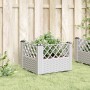 Fioriera da Giardino con Picchetti Bianca 43,5x43,5x43,5 cm PP