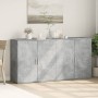 Credenze 2 pz Grigio Cemento 79x38x80 cm in Legno Multistrato