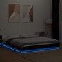 Giroletto con Luci LED Nero 150x200 cm in Legno Multistrato