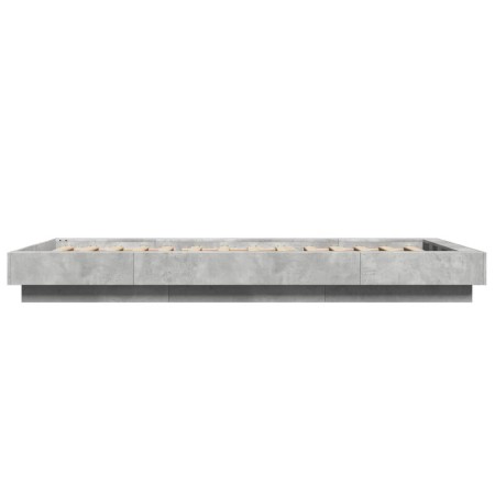 Giroletto Luci LED Grigio Cemento 100x200 cm Legno Multistrato