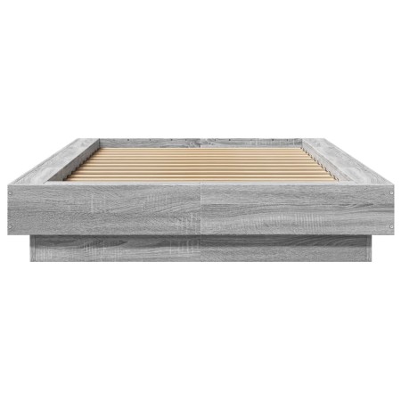 Giroletto Luci LED Grigio Sonoma 100x200cm in Legno Multistrato