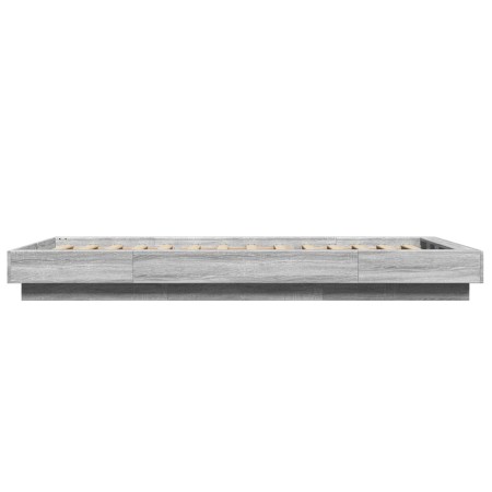 Giroletto Luci LED Grigio Sonoma 100x200cm in Legno Multistrato