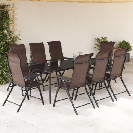 Sedie Pieghevoli da Giardino 8 pz Marroni in Polyrattan