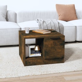 Tavolino da Salotto Rovere Fumo 50x50x36cm in Legno Multistrato