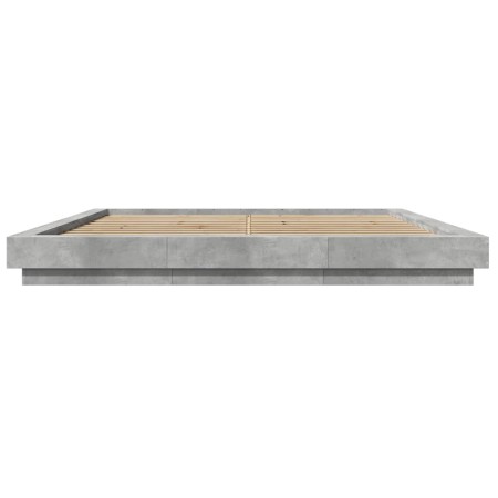 Giroletto Luci LED Grigio Cemento 200x200 cm Legno Multistrato