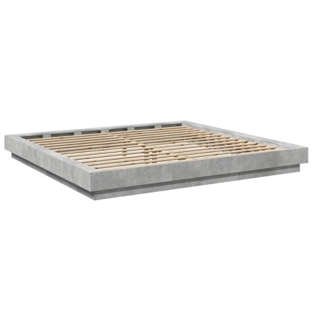 Giroletto Luci LED Grigio Cemento 200x200 cm Legno Multistrato