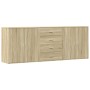 Credenze 3 pz Rovere Sonoma in Legno Multistrato